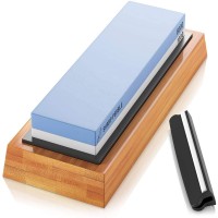 Premium Whetstone Knife Sharpening Stone 2 Side Grit 1000/6000 Waterstone Knife Sharpener